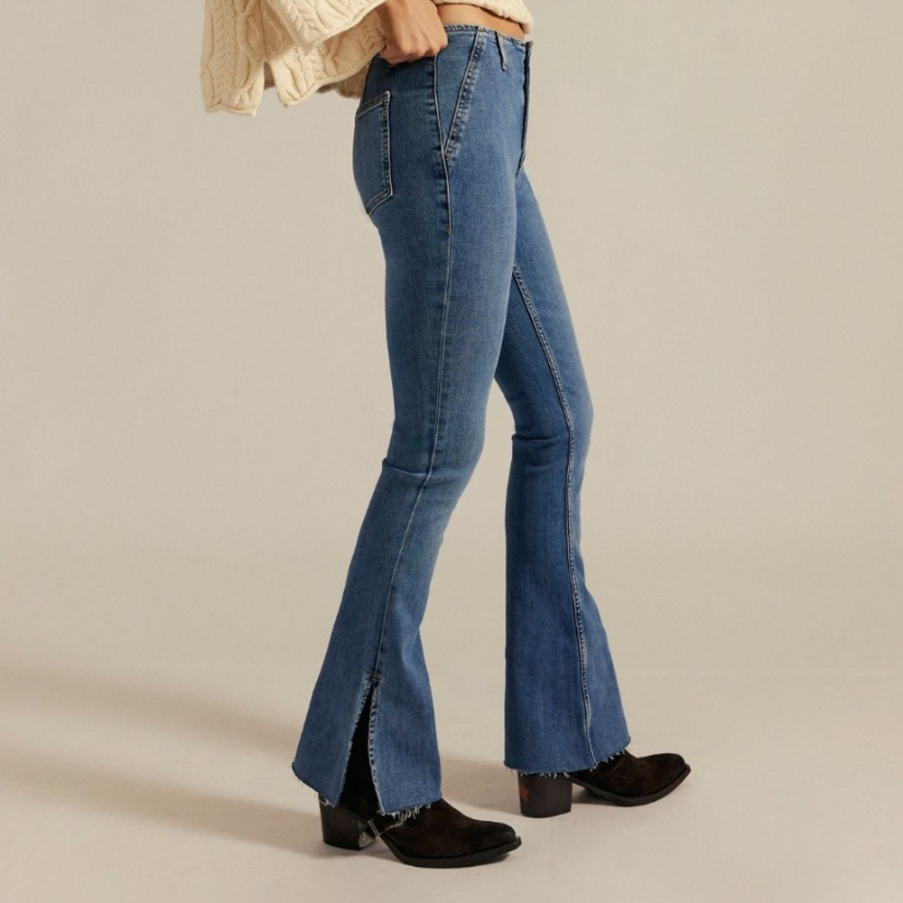 We The Free Level Up Slit Slim Flare Jeans